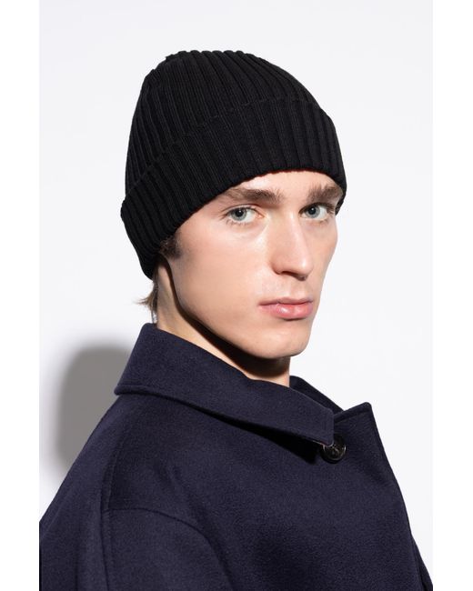 Paul & Shark Black Woolen Hat for men