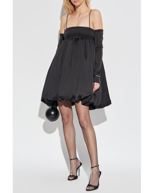 ROTATE BIRGER CHRISTENSEN Black Off-Shoulder Dress