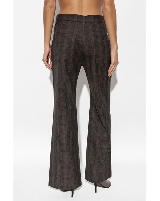 Acne Black Plaid Patterned Trousers