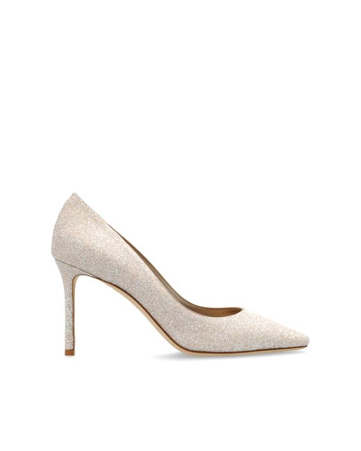 Jimmy Choo White "Romy" High-Heeled Shoes