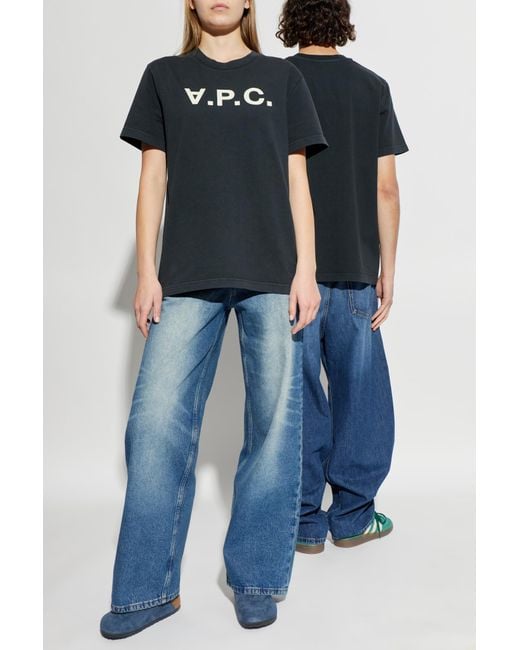 A.P.C. Black T-Shirt With Logo