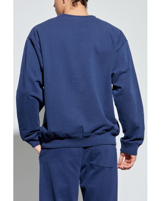 Sporty & Rich Blue Sweatshirt With Logo From The 'Core' Collection