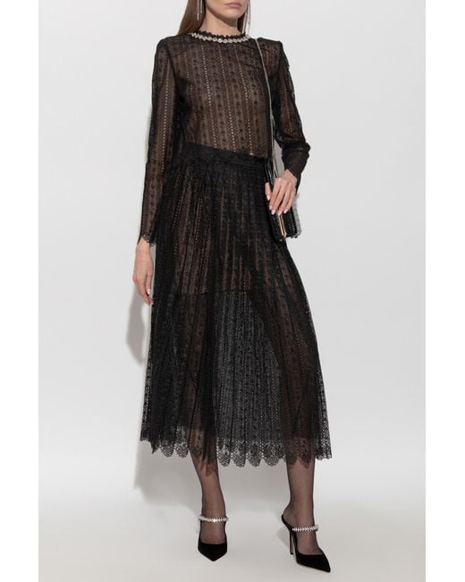 Self-Portrait Black Lace Skirt