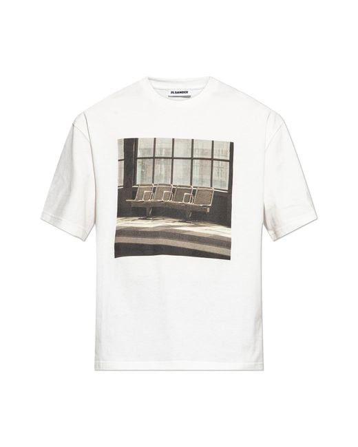 Jil Sander White T-Shirt With Print for men
