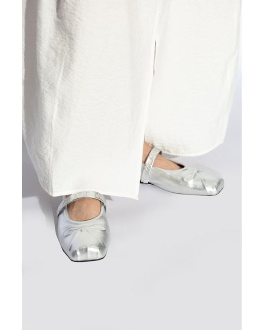 Marni White Leather Ballet Flats