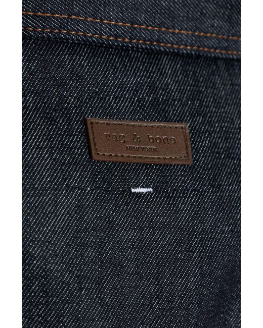 Rag & Bone Blue Denim Jacket With Logo Appliqué for men