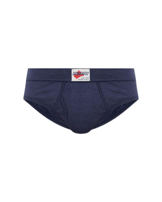 DSquared² Blue Wool Briefs for men