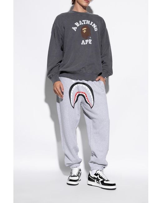 A Bathing Ape White Sports Shoes With Logo