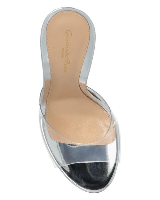 Gianvito Rossi White Heeled Mules 'Sofia'