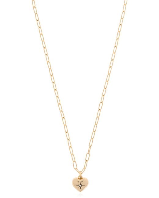 COACH Metallic Necklace With A Heart-Shaped Pendant