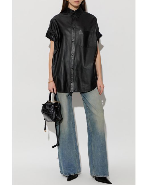 Balenciaga Black Leather Shirt