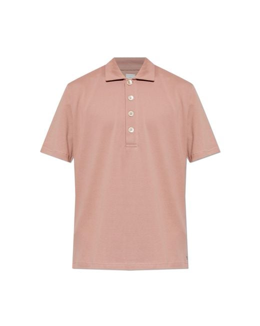 Eleventy Pink Cotton Polo for men