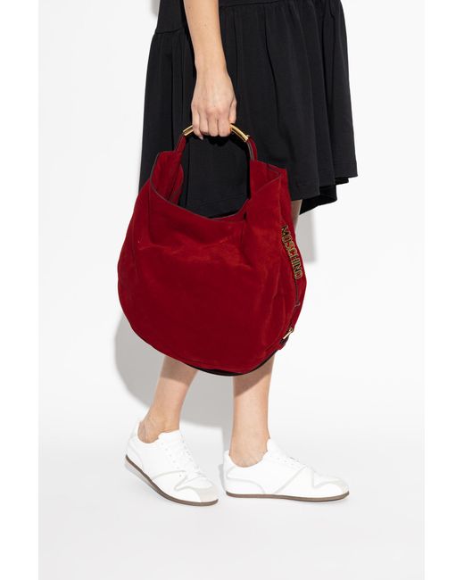 Moschino Red Suede Handbag