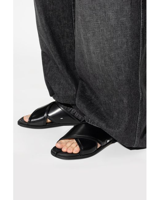 Maison Margiela Black Leather Slides for men