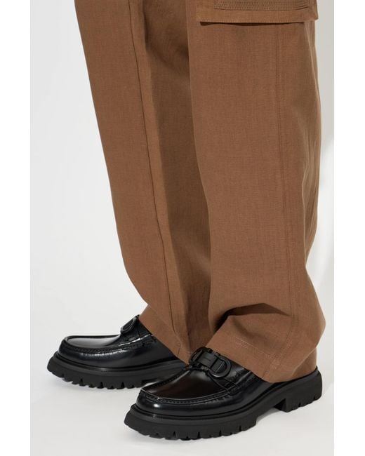 Ferragamo Black Leather 'Cocoon' Loafers for men