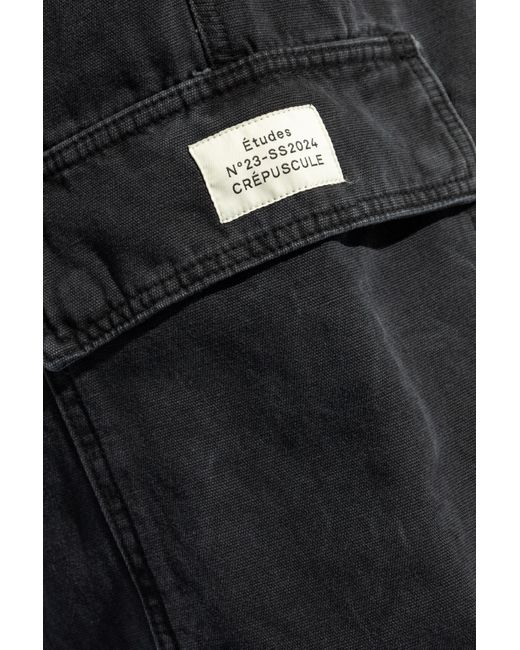 Etudes Studio Black Cargo Trousers for men