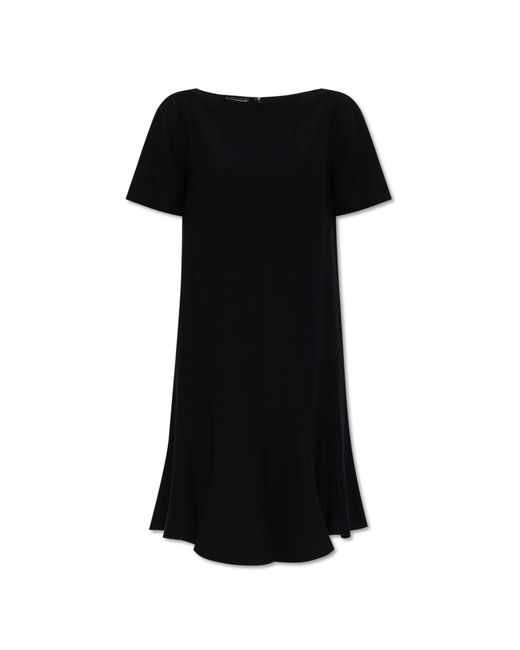 Emporio Armani Black Dress With Short Sleeves