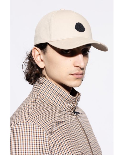 Moncler White Baseball Cap for men