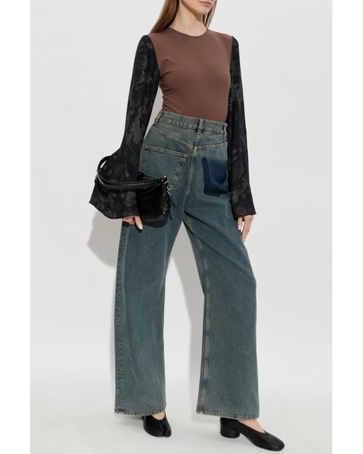 MM6 by Maison Margiela Blue Wide-Leg Jeans