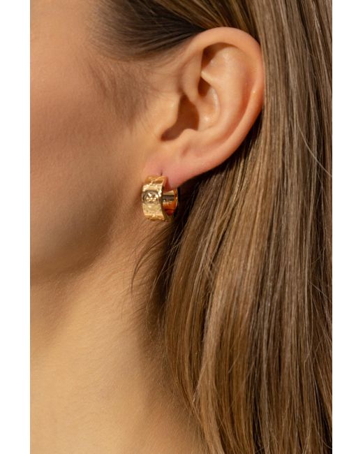 Tory Burch Natural Monogrammed Earrings,