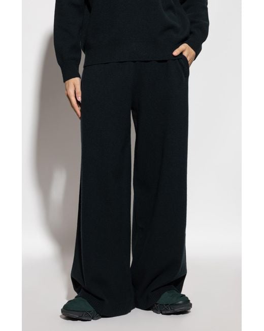 LACOSTE RUNWAY Black Wool Wide-Leg Trousers for men
