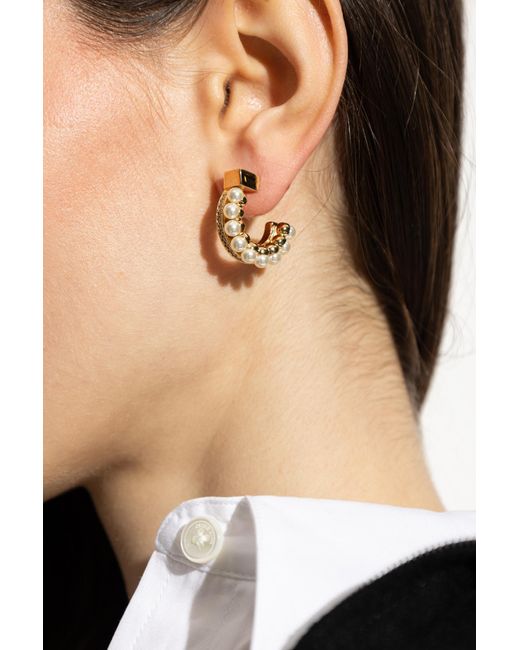 Ferragamo Metallic Semicircular Earrings