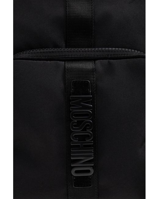 Moschino Black Backpack With Logo for men