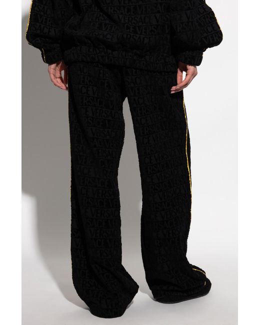 Versace Black Pants With Logo