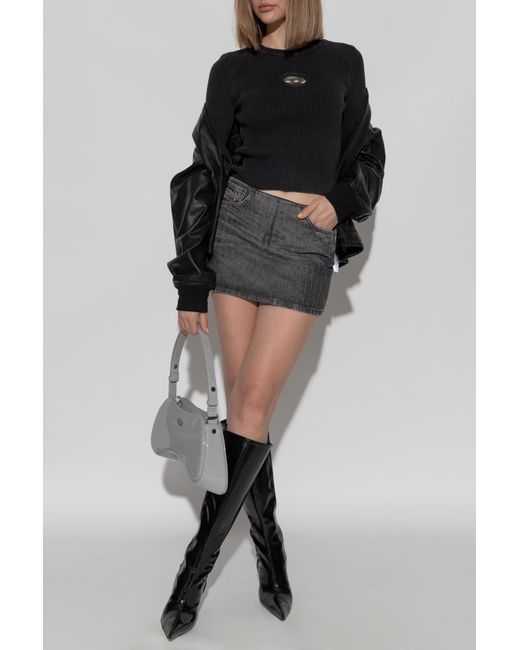 DIESEL Black Ribbed Top M-Anchor-A