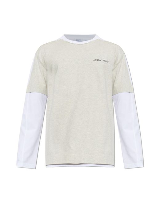 Off-White c/o Virgil Abloh White Long Sleeve T-Shirt for men