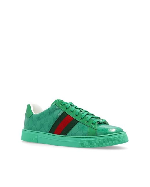 Gucci Green Ace GG Crystal Canvas Sneaker for men