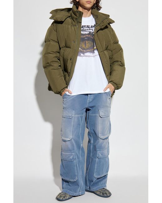 DIESEL Green Down Jacket 'W-Rolfys' for men