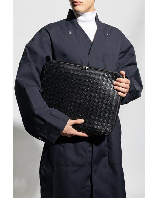Bottega Veneta Black 'Intrecciato Medium' Travel Case for men