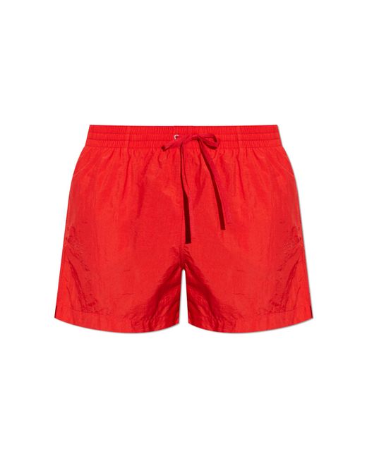 MM6 by Maison Margiela Red Swim Shorts for men