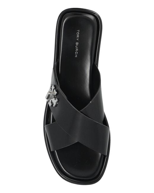 Tory Burch Blue Slides T-Lock