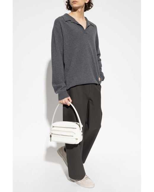 Balmain Gray Sweater With A Sweetheart Neckline for men