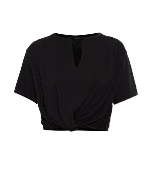 R13 Black Top With Ruching