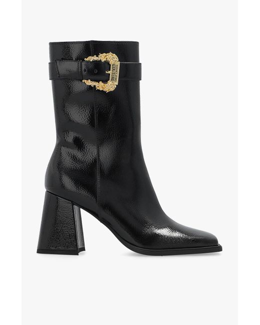 Versace Jeans Black Heeled Ankle Boots