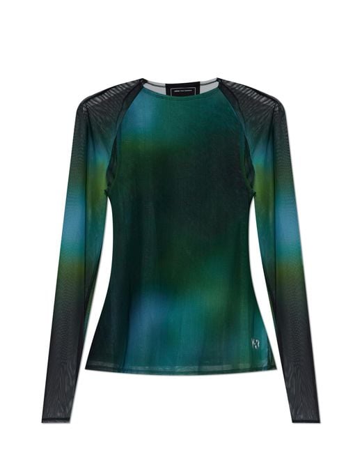 Y-3 Green Transparent Top