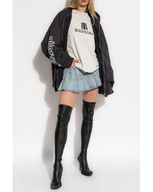 Balenciaga Black T-Shirt With Printed Logo