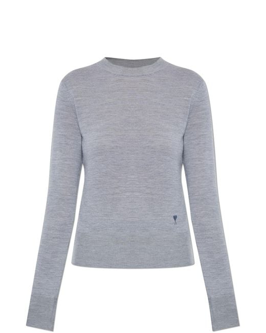 AMI Gray Thin Wool Sweater