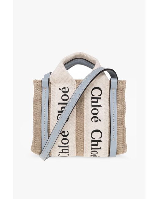 Chloé White 'woody Nano' Shoulder Bag
