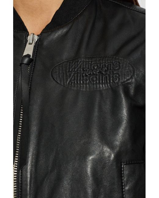 AllSaints Blue Leather Jacket 'Orten'
