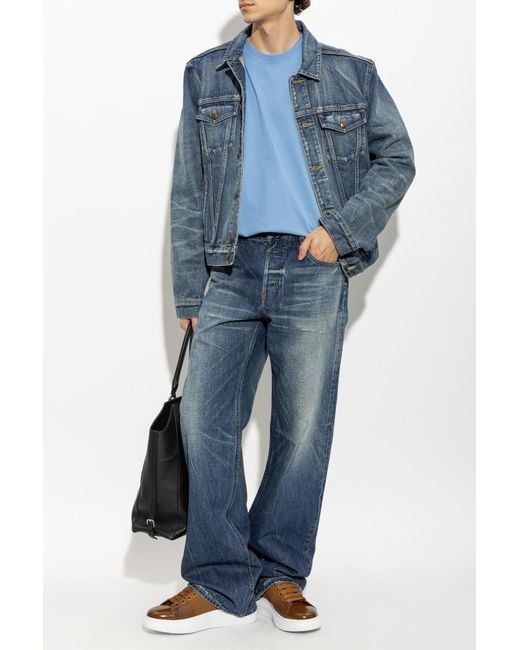 McQueen Blue T-Shirt With Logo for men
