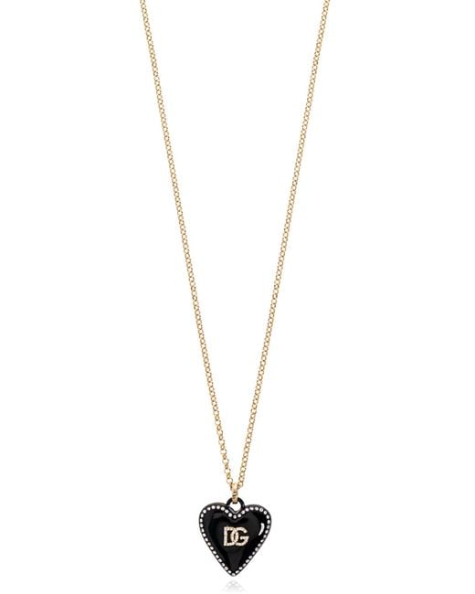 Dolce & Gabbana Metallic Necklace With A Heart-Shaped Pendant