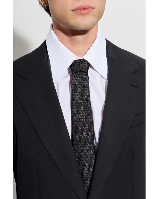 Giorgio Armani Black Silk Tie for men
