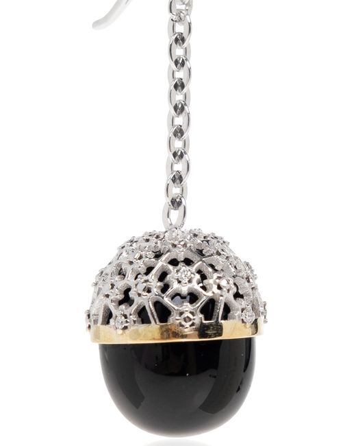 Totême Black Long Crystal Earrings