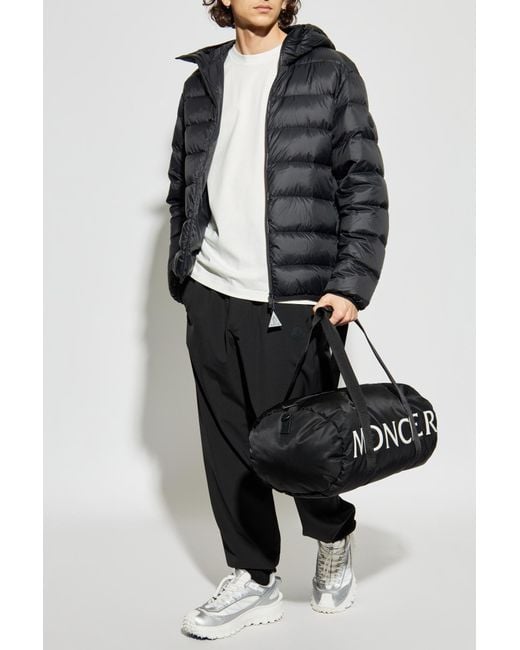 Moncler Black Trousers With Logo for men