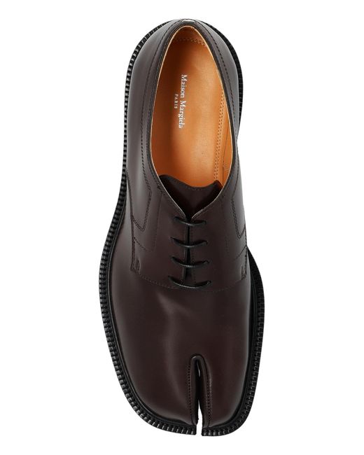 Maison Margiela Brown Leather Shoes With Tabi Toe for men