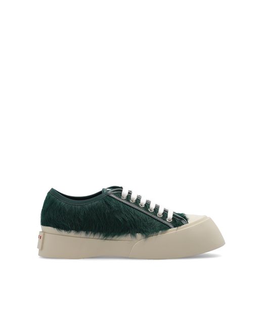 Marni Green 'pablo' Fur Sneakers